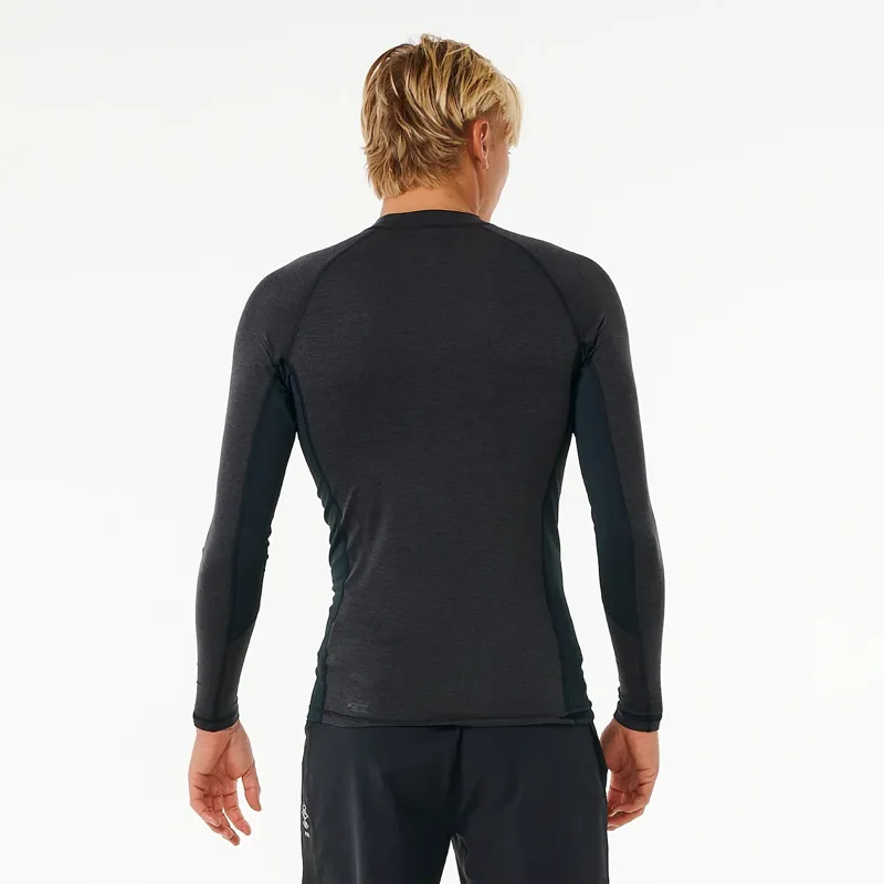 Rip Curl Dawn Patrol Perf Long Sleeve UV Tee in Black Marle-2