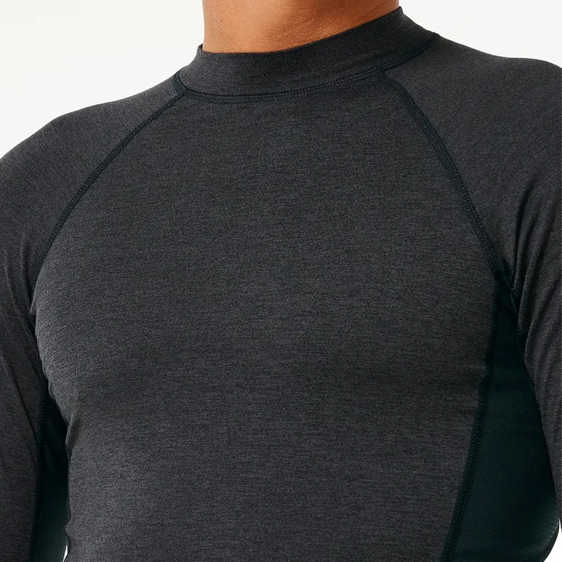 Rip Curl Dawn Patrol Perf Long Sleeve UV Tee in Black Marle-3