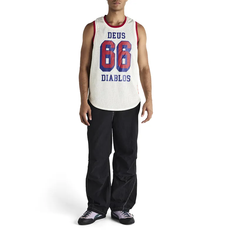 Deus Ex Machina Back and Forth Reversible Jersey Tee in Blueprint/Swan-5