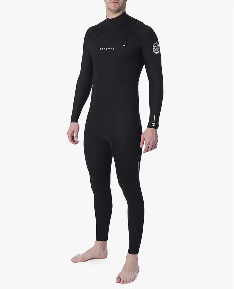 Rip Curl Mens Dawn Patrol 4/3mm Chest Zip Wetsuit in Black