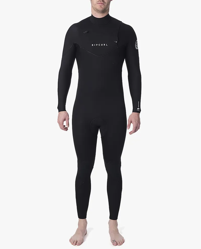 Rip Curl Mens Dawn Patrol 4/3mm Chest Zip Wetsuit in Black-1