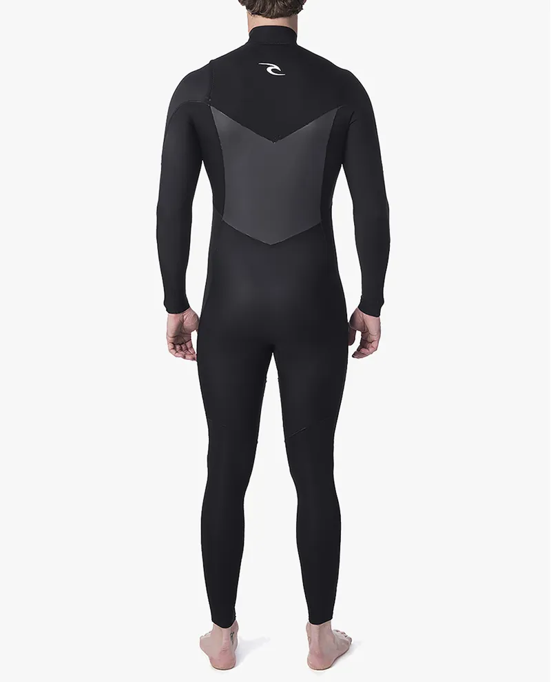 Rip Curl Mens Dawn Patrol 4/3mm Chest Zip Wetsuit in Black-2