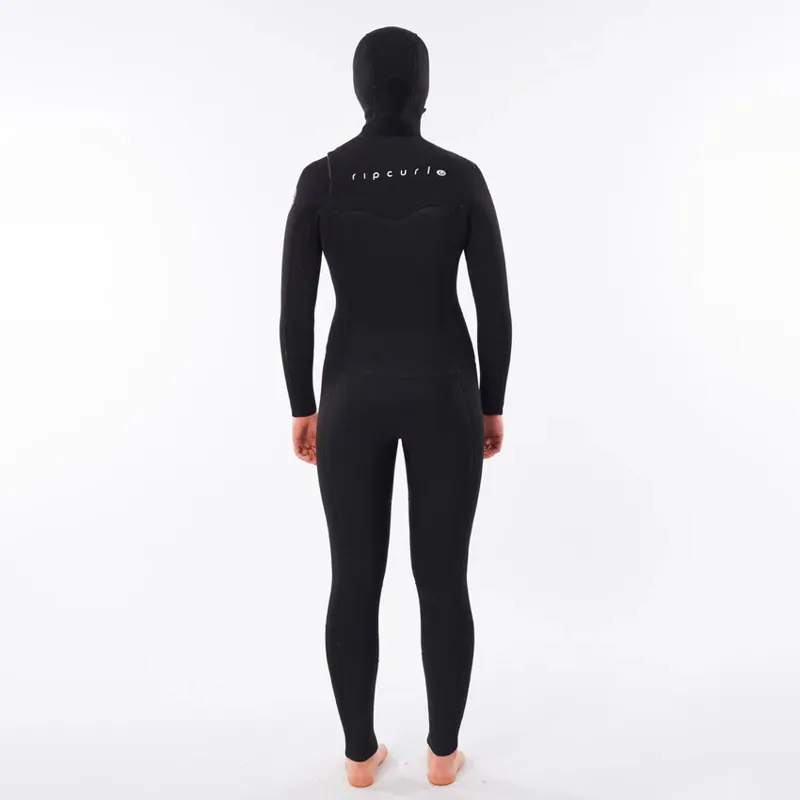 Rip Curl Womens Dawn Patrol 5-4mm Chest Zip Hooded Wetsuit-1