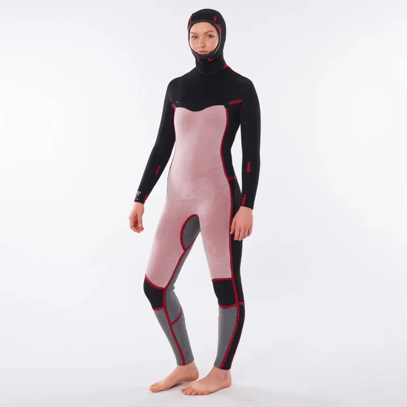 Rip Curl Womens Dawn Patrol 5-4mm Chest Zip Hooded Wetsuit-2