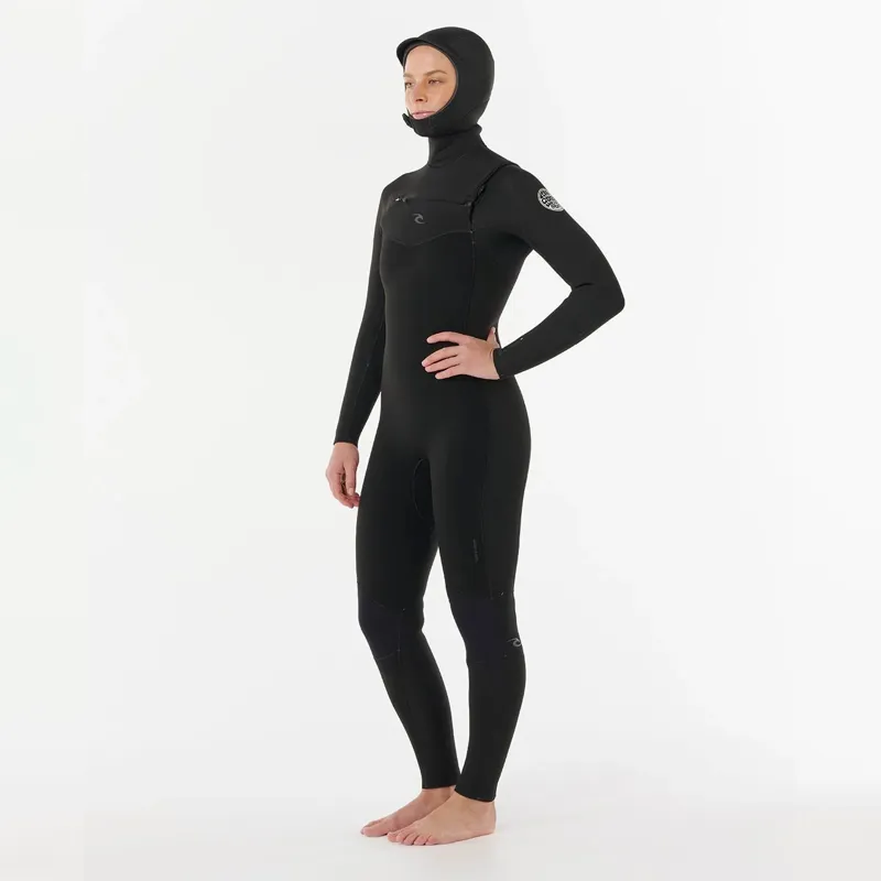 Rip Curl Womens Dawn Patrol 6-4mm Chest Zip Hooded Wetsuit-1