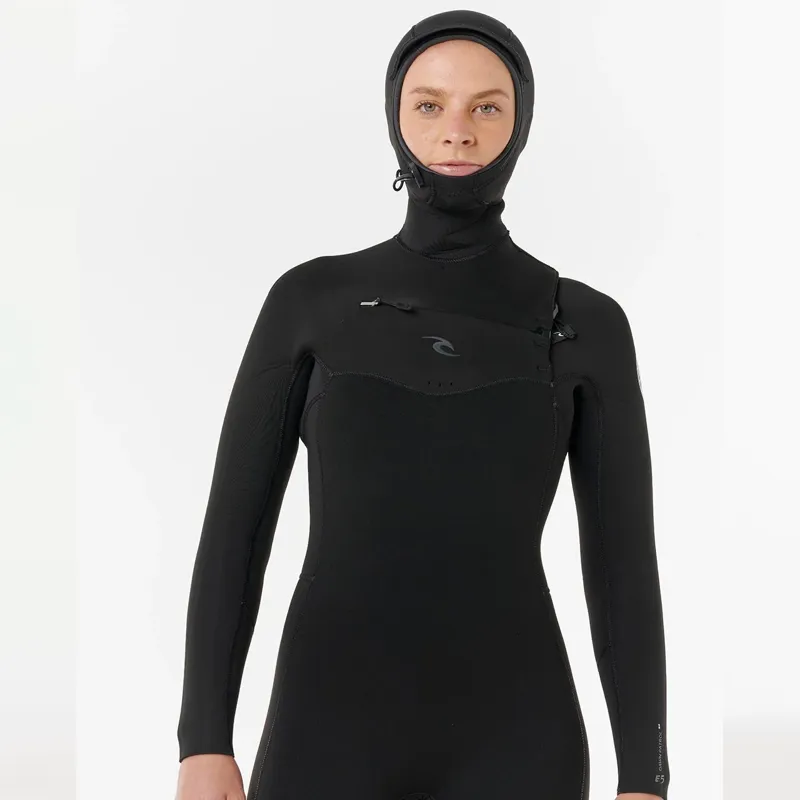 Rip Curl Womens Dawn Patrol 6-4mm Chest Zip Hooded Wetsuit-4
