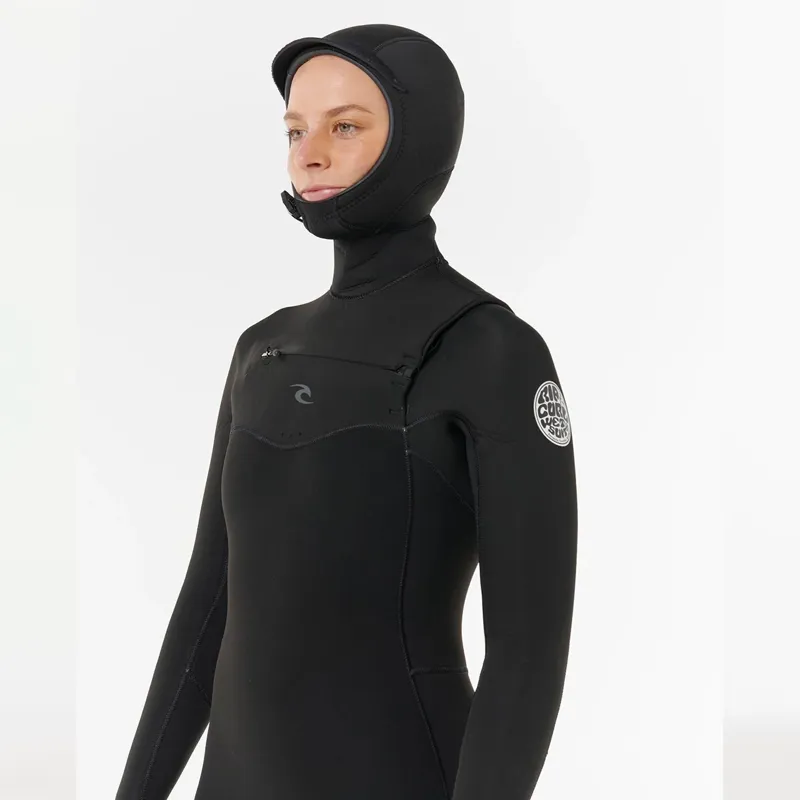 Rip Curl Womens Dawn Patrol 6-4mm Chest Zip Hooded Wetsuit-5