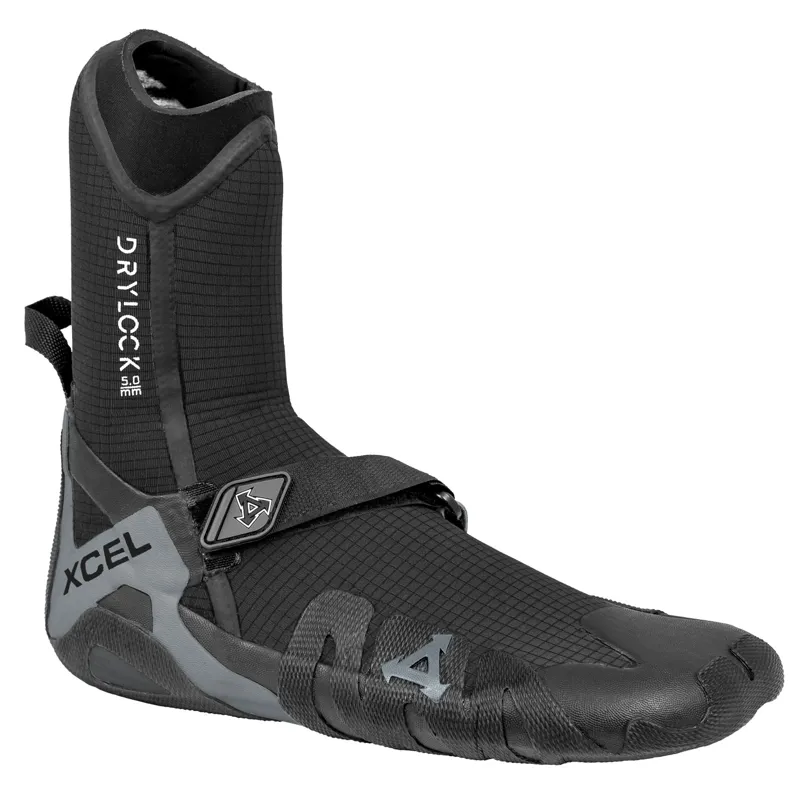Xcel 5mm Drylock Round Toe wetsuit boot in Black/Grey