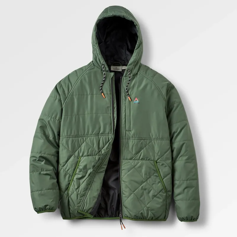 Passenger Dylan Recycled Insulated Full Zip Jacket in Wild Green
