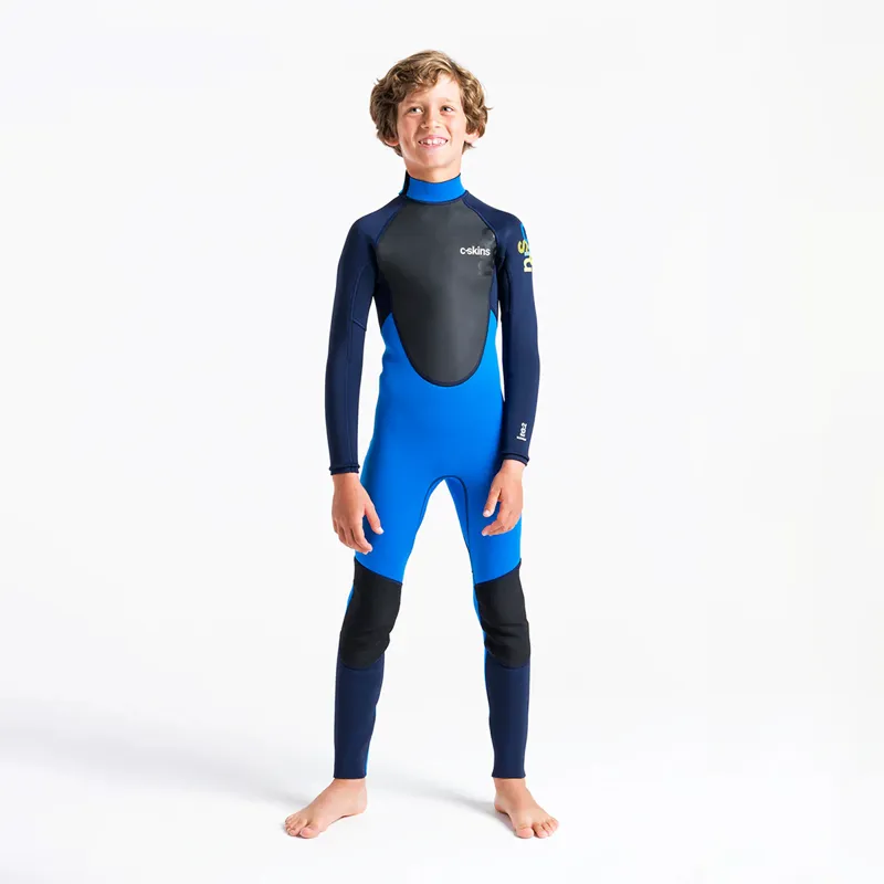 C-Skins Junior Element 3-2mm Back Zip Wetsuit in Cyan-Slate-Multi