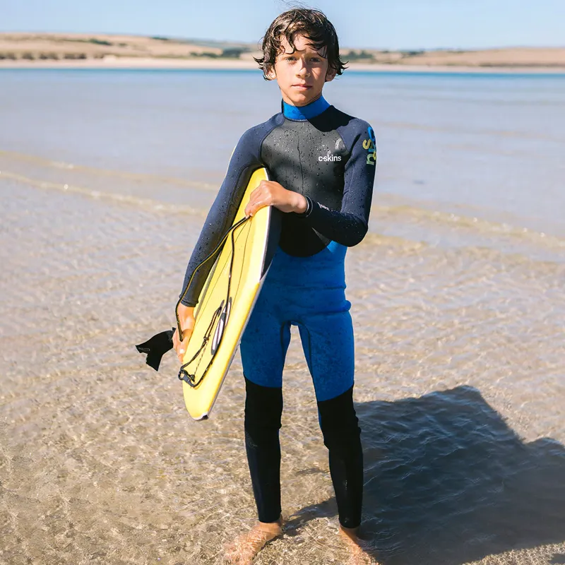 C-Skins Junior Element 3-2mm Back Zip Wetsuit in Cyan-Slate-Multi-6