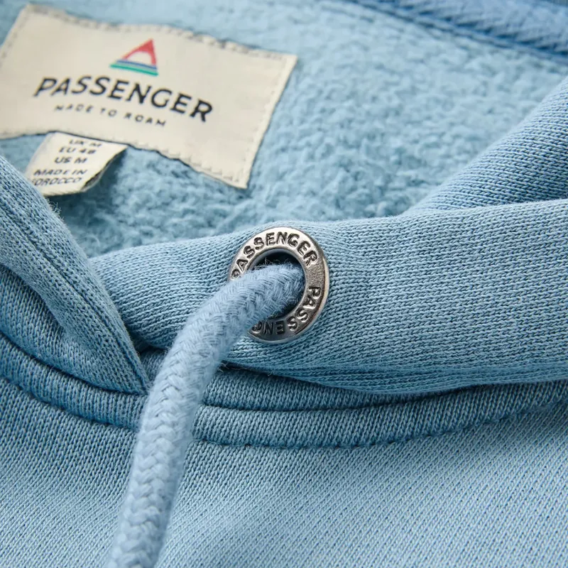 Passenger Escapism Recycled Cotton Hoodie in Faded Denim-4