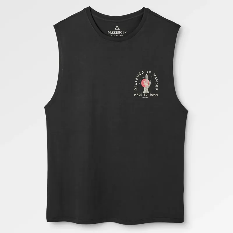 Passenger Explore Recycled Vest T-Shirt in Black-1
