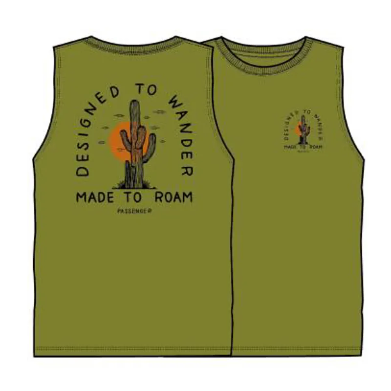 Passenger Explore Recycled Vest T-Shirt in Tea Green