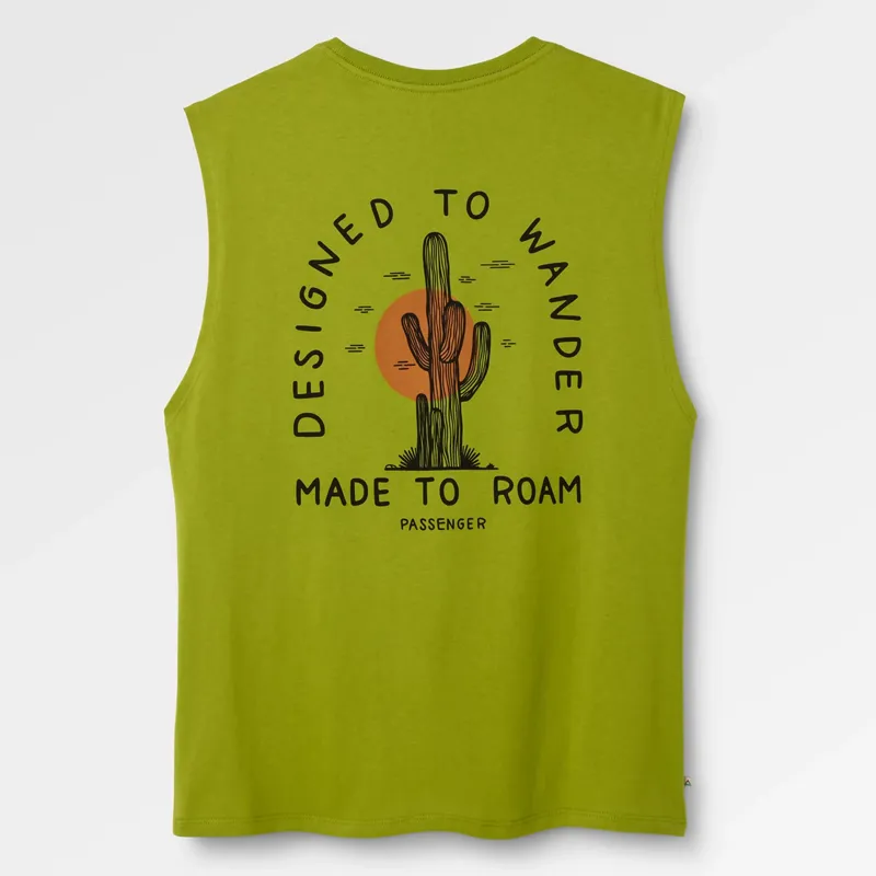 Passenger Explore Recycled Vest T-Shirt in Tea Green