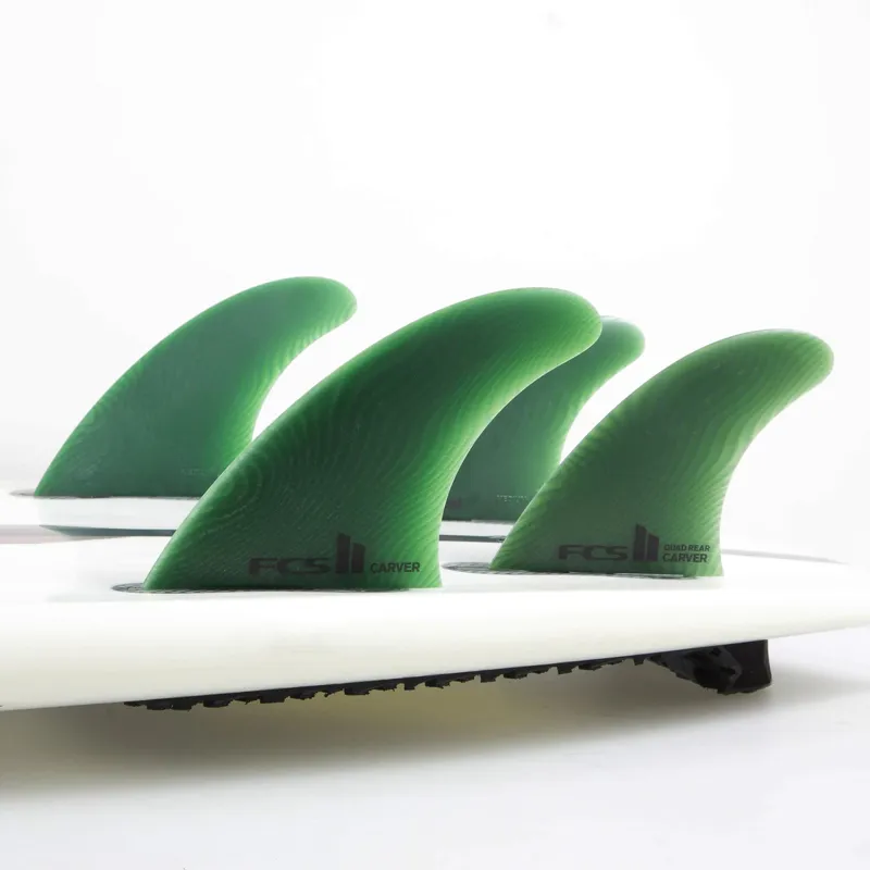 FCS II Carver EcoBlend Large Tri-Quad Fin Set in Sage-2