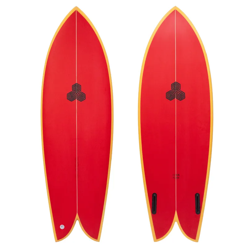 Channel Islands Feb's Fish Surfboard in Red - Futures