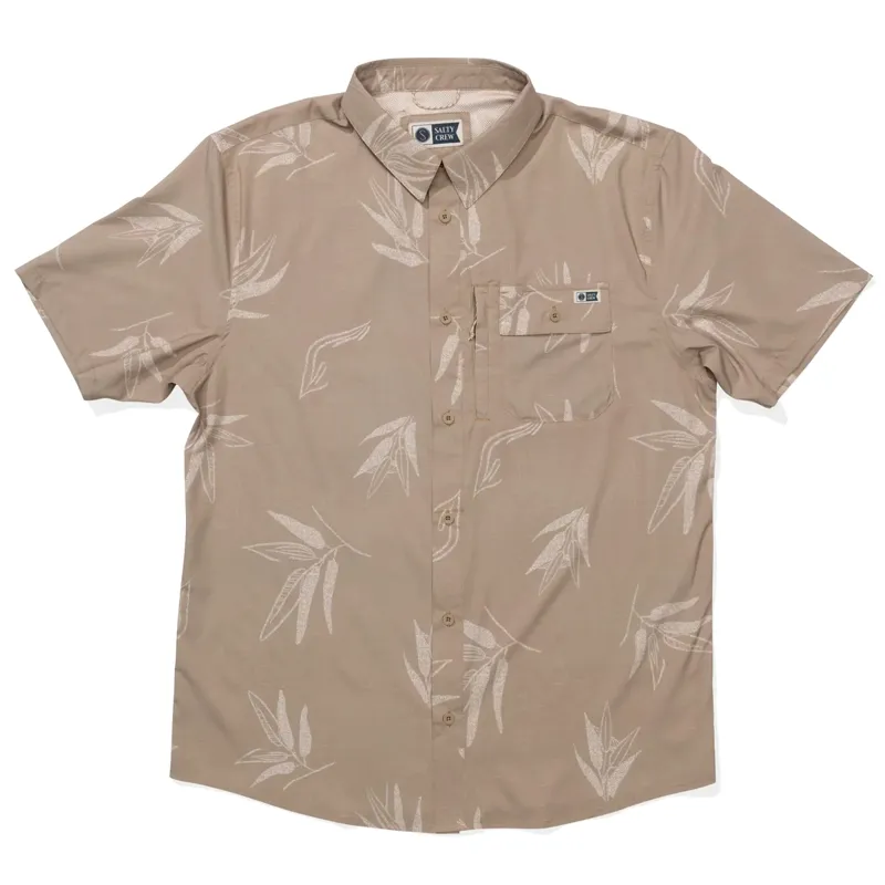 Salty Crew Flagship UV Button Up Shirt in Dark Khaki