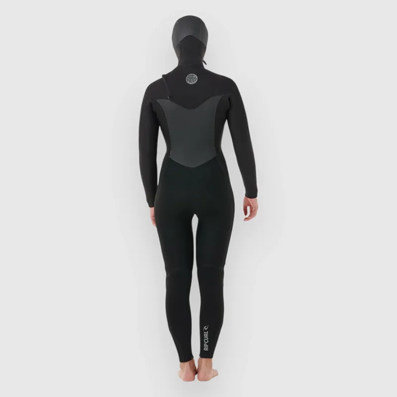 Rip Curl 2025 Womens Flashbomb 6/4mm Chest Zip Hooded Wetsuit-1