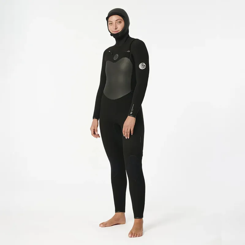 Rip Curl Womens Flashbomb 6/4mm Chest Zip Hooded Wetsuit-2
