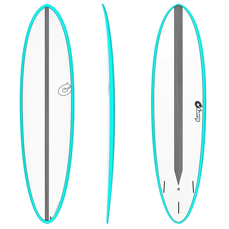 Torq Miami Blue/Carbon Strip Fun Surfboard - Futures