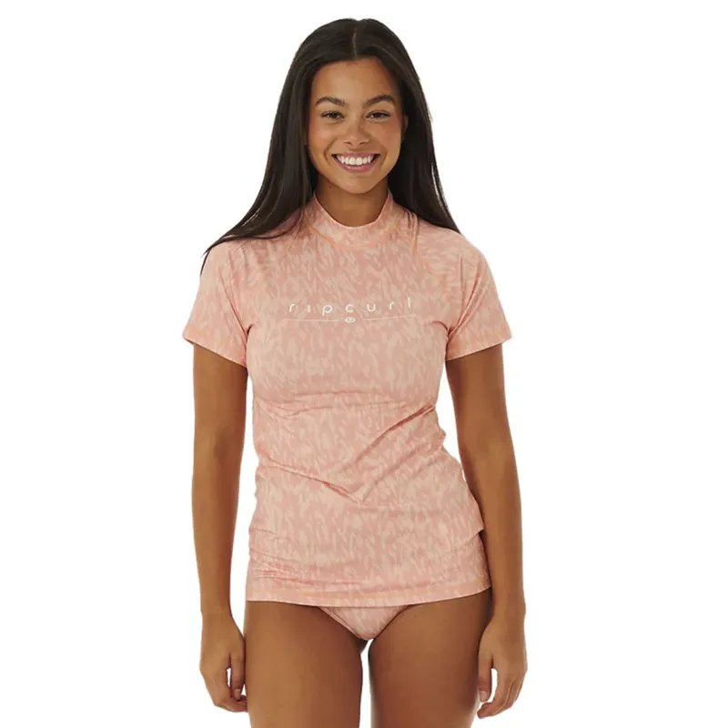Rip Curl Golden Rays UV Short Sleeve Tee in Blush