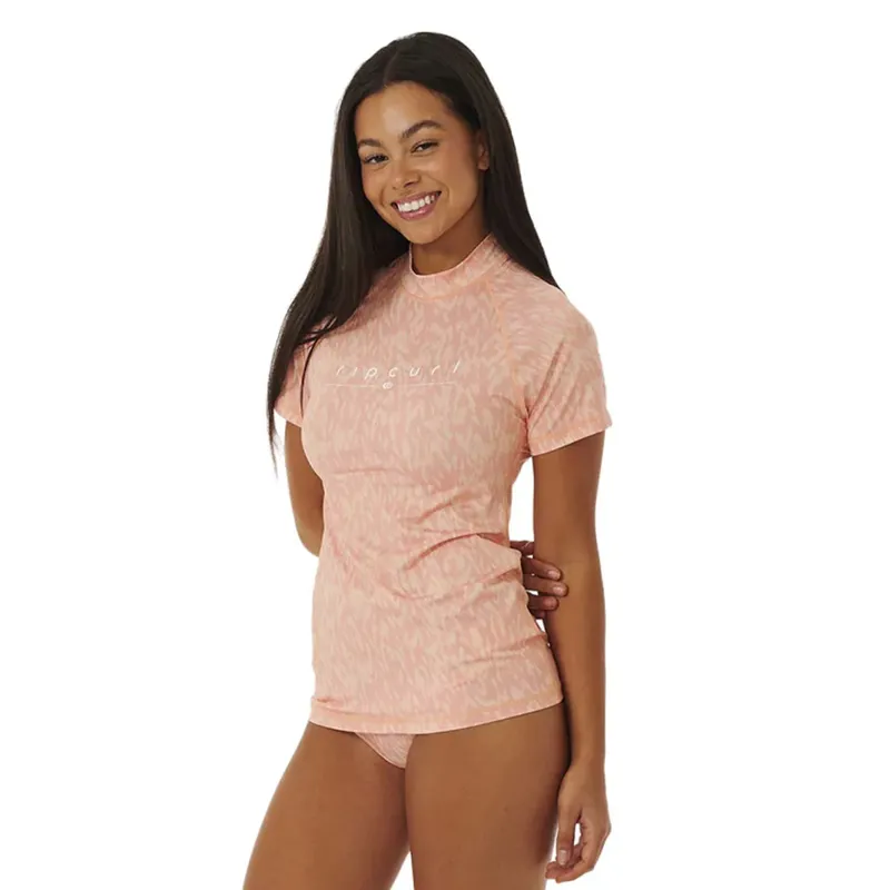 Rip Curl Golden Rays UV Short Sleeve Tee in Blush-1