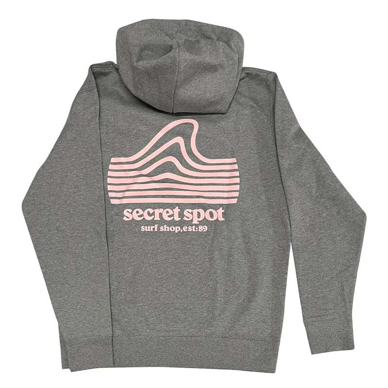 Secret Spot Logo Hoodie in Dark Grey/Pink