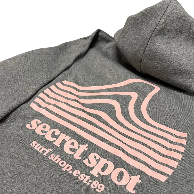 Secret Spot Logo Hoodie in Dark Grey/Pink-2
