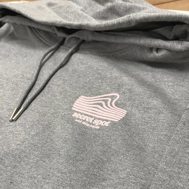 Secret Spot Logo Hoodie in Dark Grey/Pink-3