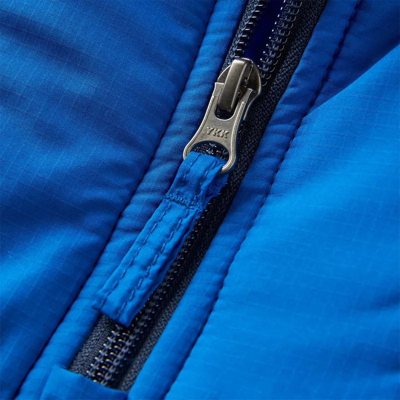 Passenger Recycled Woodland Hooded 1/2 Zip Polar Fleece in Rich Navy/Grey Marl-3