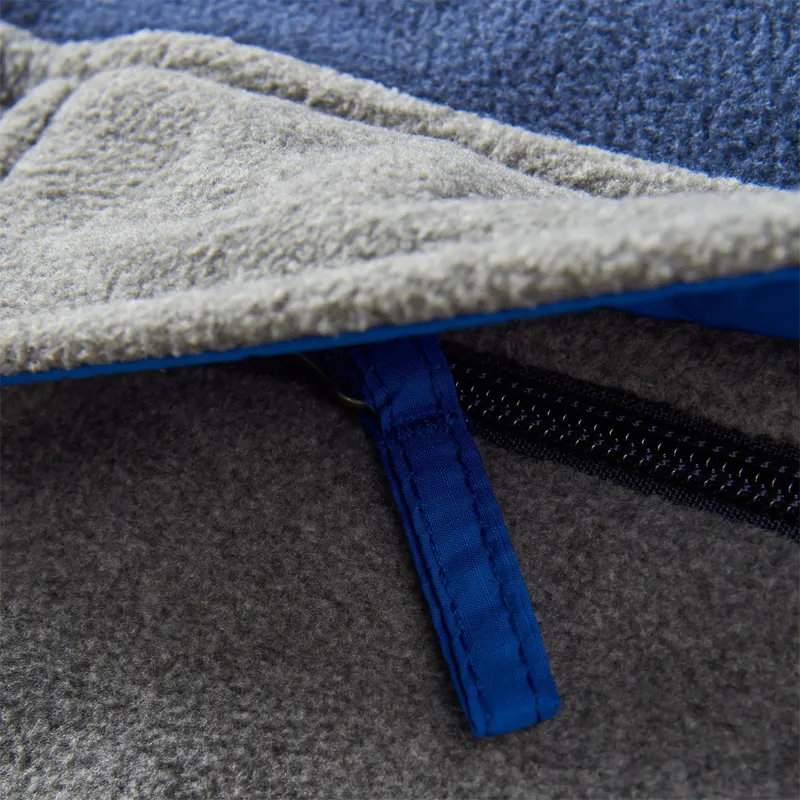 Passenger Recycled Woodland Hooded 1/2 Zip Polar Fleece in Rich Navy/Grey Marl-8