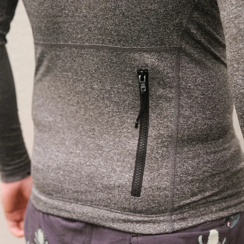 FCS Essential Hooded Long Sleeve Rash Vest in Heather Grey-3