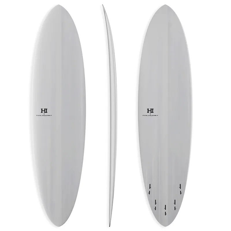 Harley Ingleby Thunderbolt Red Mid 6 Surfboard in White - FCS2