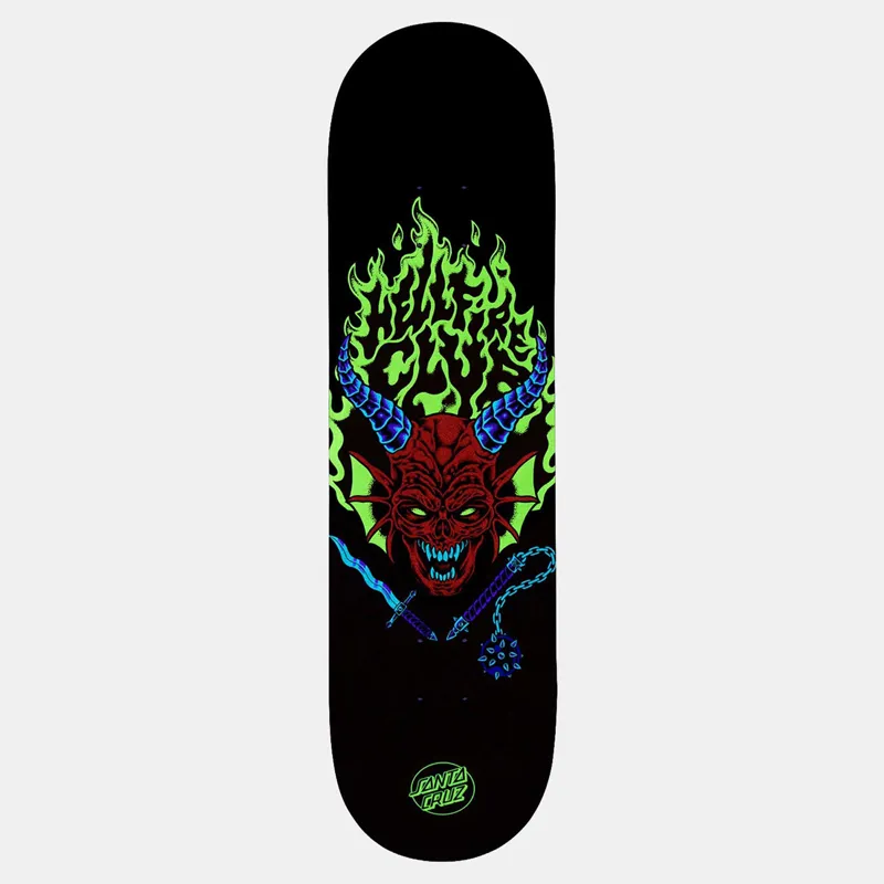 Stranger Things X Santa Cruz Hellfire Club Skateboard Deck-1