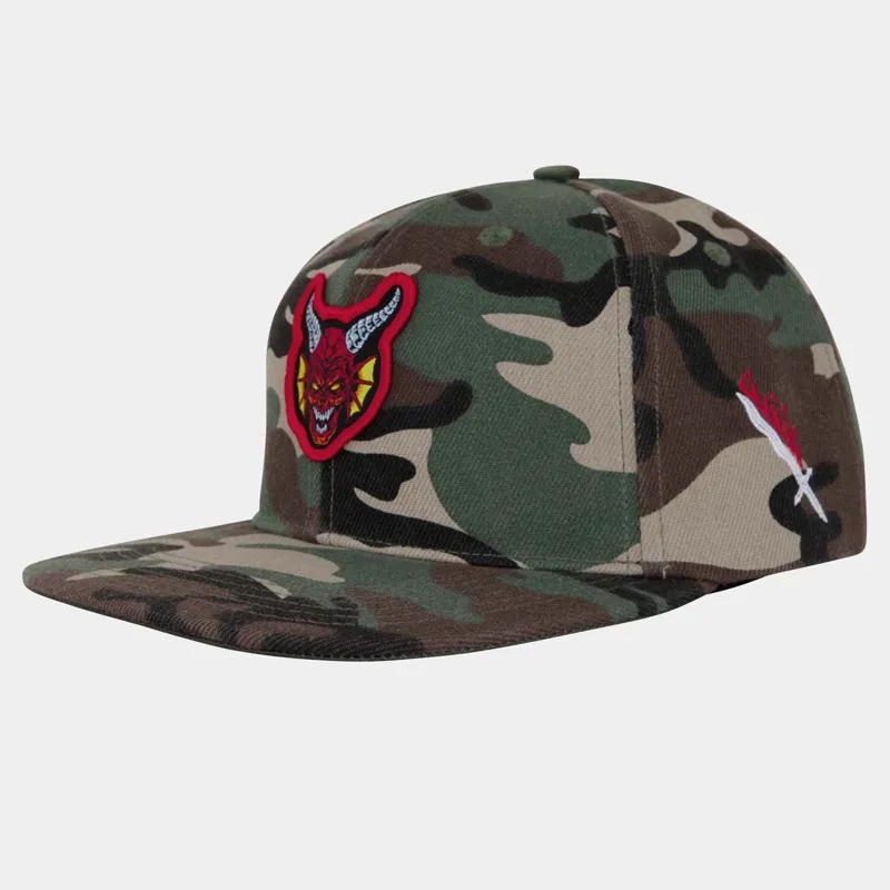 Stranger Things X Santa Cruz Hellfire Club Snapback Cap in Camo