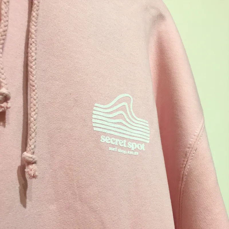 Secret Spot Logo Hoodie in Baby Pink-3