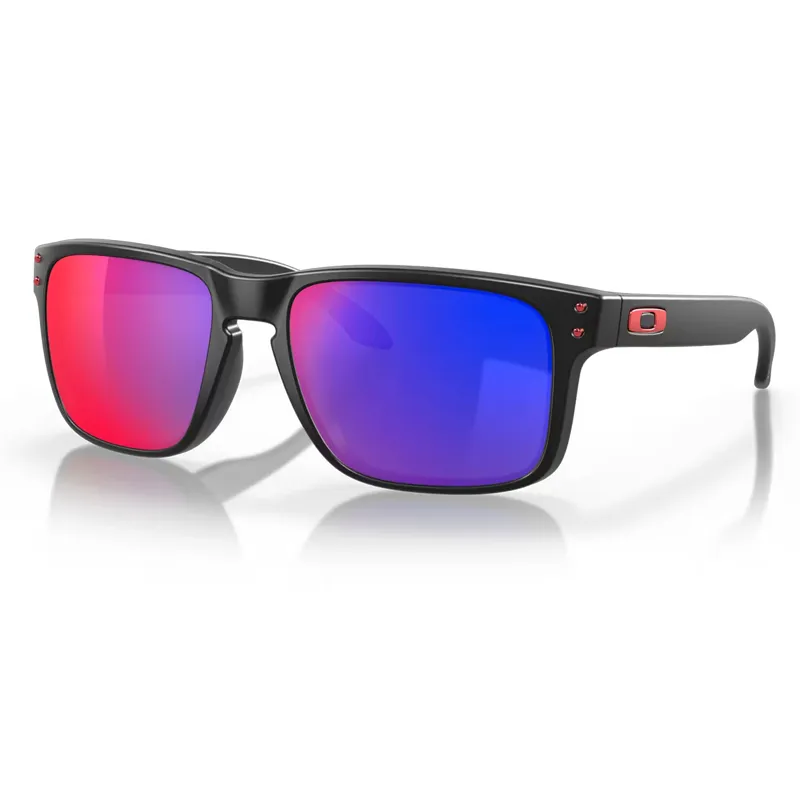 Oakley Holbrook Sunglasses with Red Iridium Lenses and Matte Black Frames