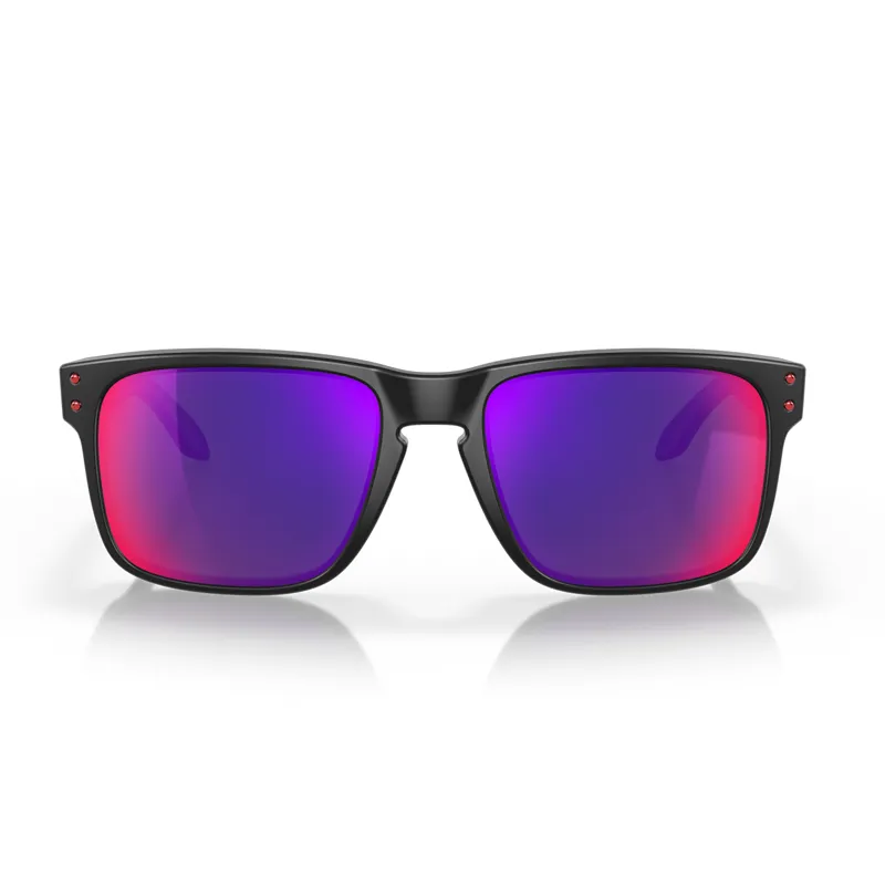 Oakley Holbrook Sunglasses with Red Iridium Lenses and Matte Black Frames-1