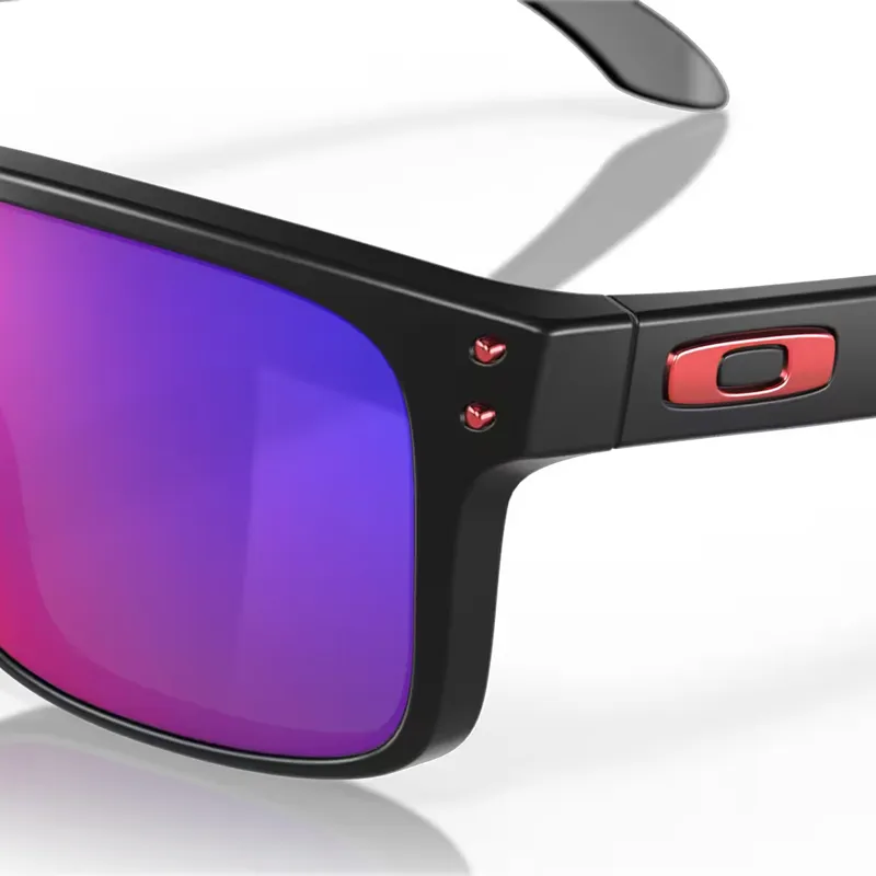 Oakley Holbrook Sunglasses with Red Iridium Lenses and Matte Black Frames-5