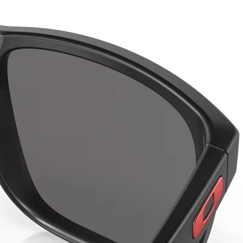 Oakley Holbrook Sunglasses with Red Iridium Lenses and Matte Black Frames-6
