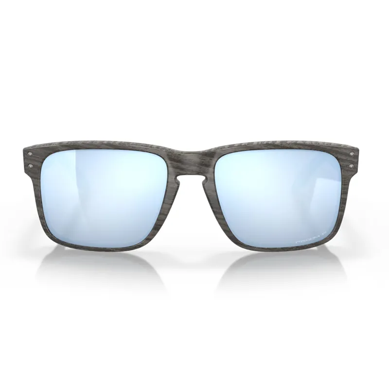 Oakley Holbrook Sunglasses with Prizm Deep Water Polarized Lenses and Woodgrain Frames-1