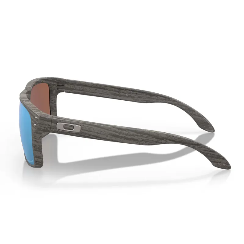 Oakley Holbrook Sunglasses with Prizm Deep Water Polarized Lenses and Woodgrain Frames-2
