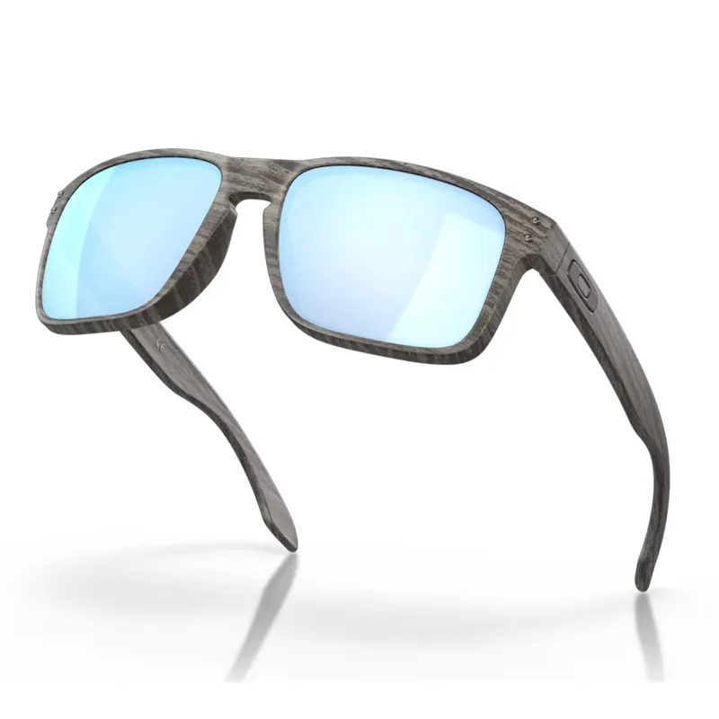 Oakley Holbrook Sunglasses with Prizm Deep Water Polarized Lenses and Woodgrain Frames-3