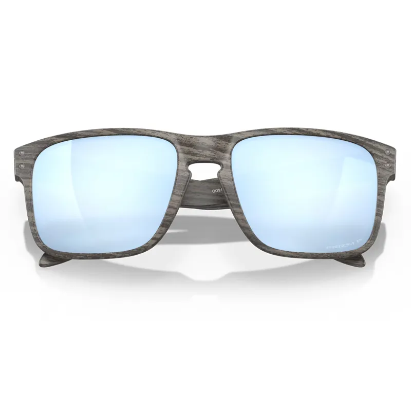 Oakley Holbrook Sunglasses with Prizm Deep Water Polarized Lenses and Woodgrain Frames-4