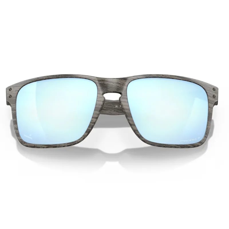 Oakley Holbrook XL Sunglasses with Prizm Deep Water Polarized Lenses and Woodgrain Frames-4