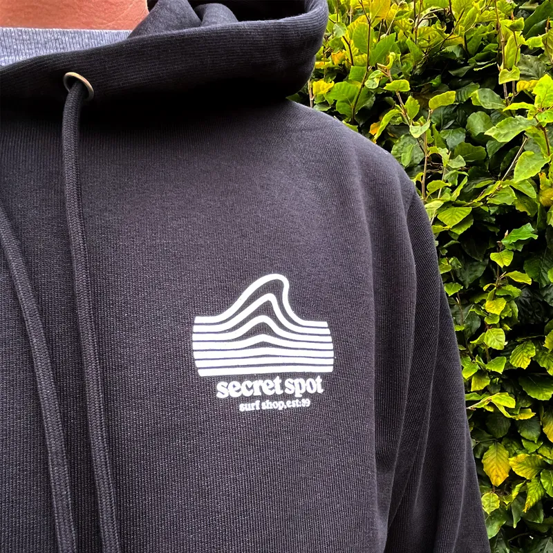 Secret Spot Logo Hoodie in Black/White-3