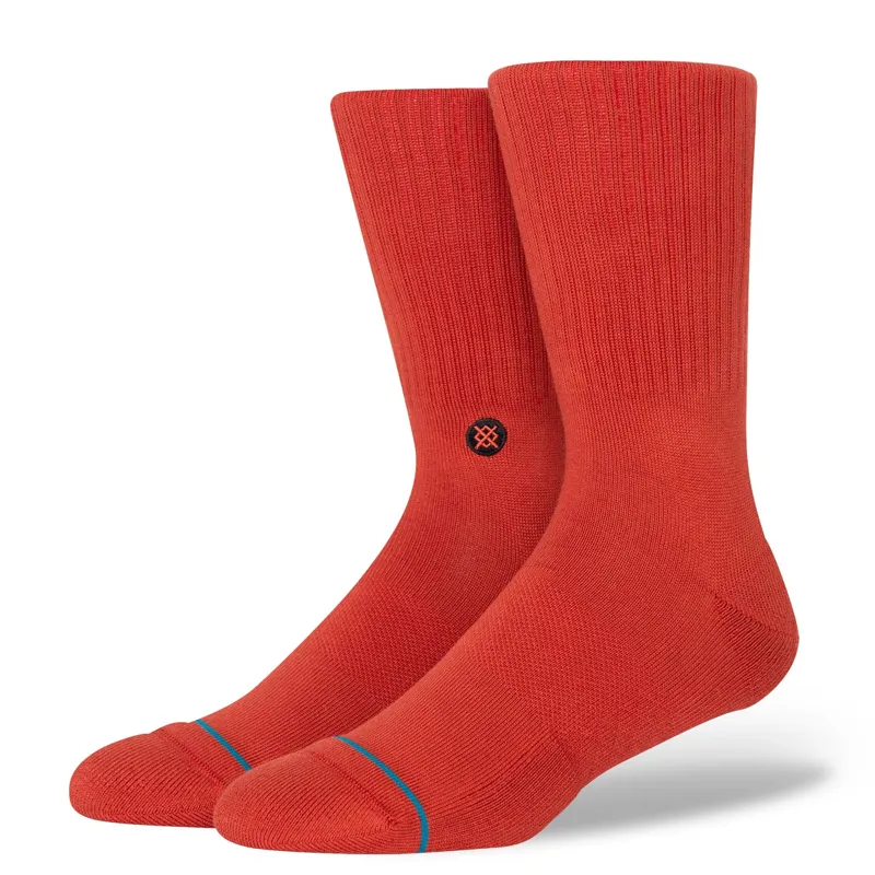 Stance Icon Crew Sock in Dark Red - SIZE Large