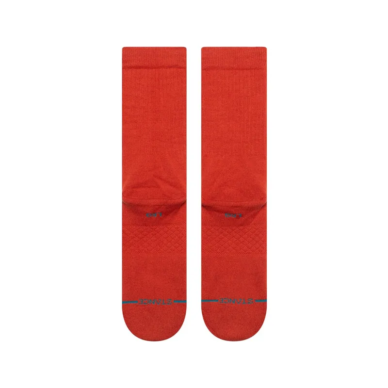 Stance Icon Crew Sock in Dark Red - SIZE Large-2