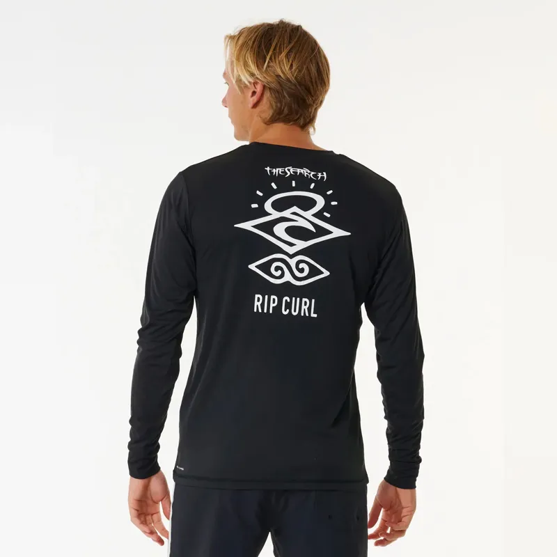 Rip Curl Icons Surflite UPF Long Sleeve Rash Vest in Black-2
